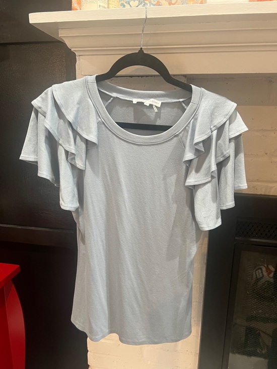 English Factory Tops - English Factory Light Blue Ruffle Sleeve Tee